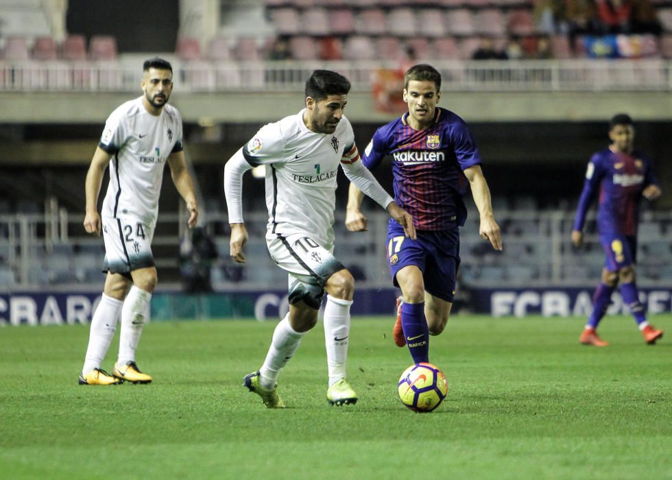 El partido entre el Barcelona B y el Sporting de Gijón, en imágenes