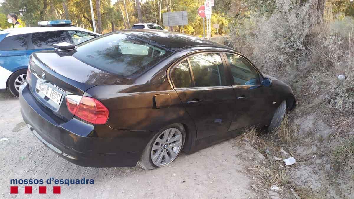 El coche accidentado en Caldes de Malavella