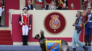 ‘Miura’, la cabra de la legió, ha desfilat el Dia de la Hispanitat. 