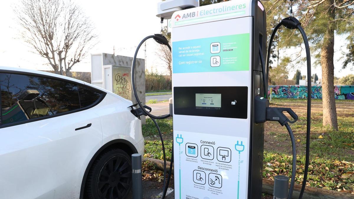 Electrolinera instalada en el 'skatepark' de Gavà