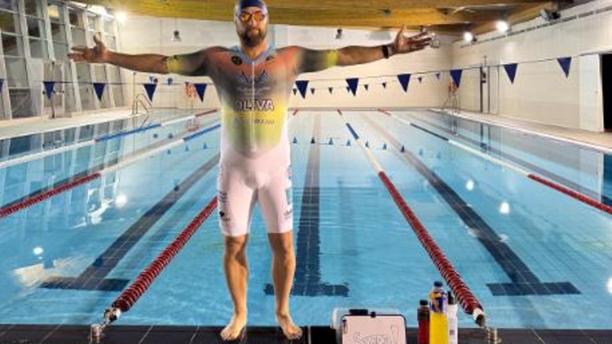 Eduardo Oliva, tras realizar su reto solidario.