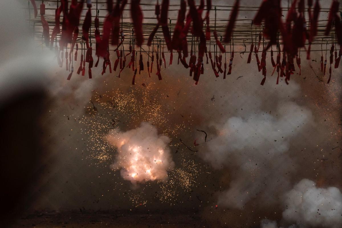 Mascletà del 3 de marzo a cargo de la pirotecnia Alto Palancia