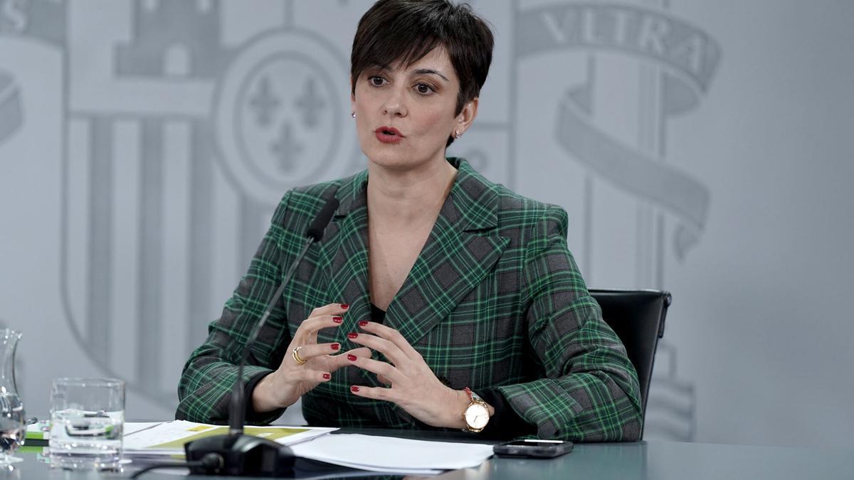 Isabel Rodríguez durante la rueda de prensa posterior al Consejo de Ministros