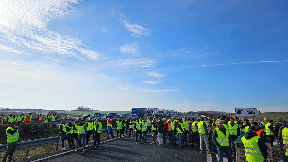 Agricultores de La Guareña en la A-62