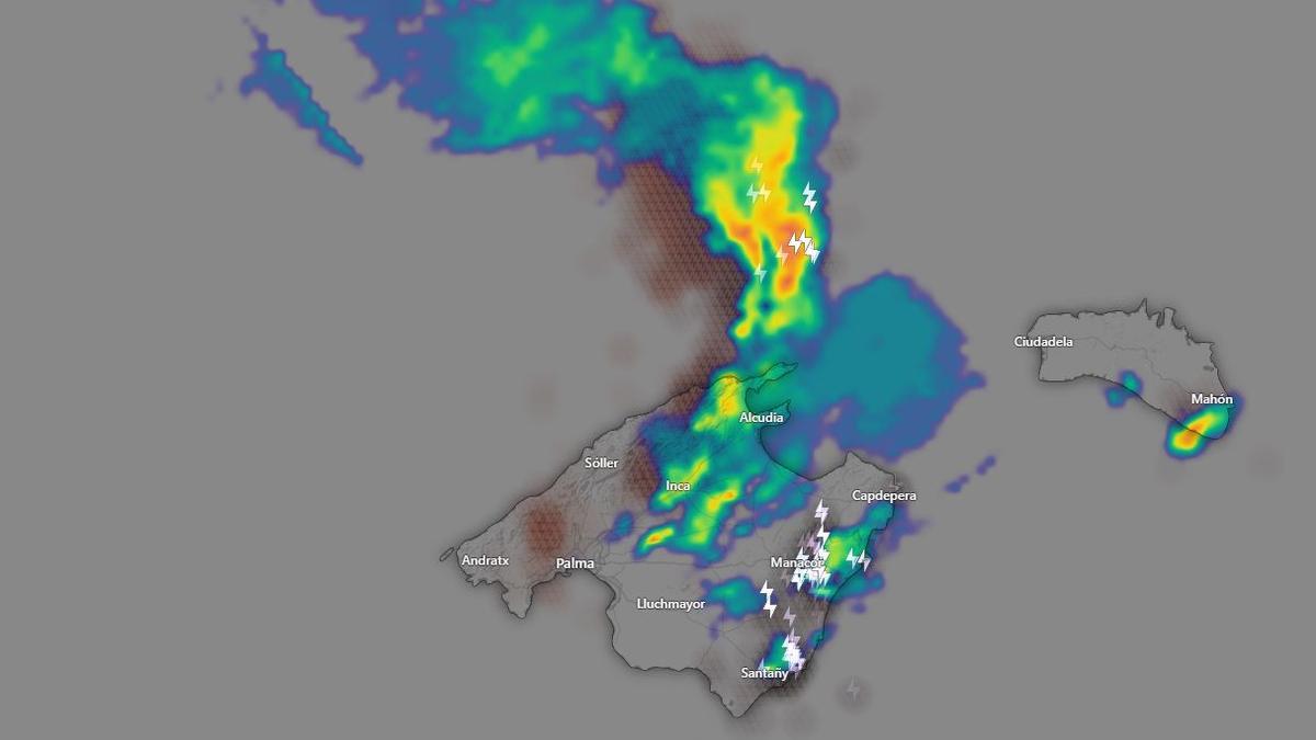 Alerta naranja por lluvias en Mallorca | Radar meteorológico en directo