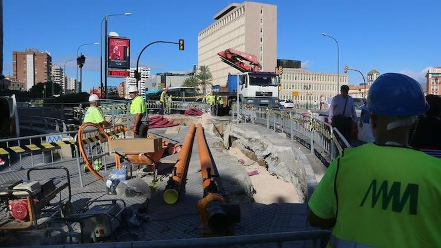 Obras del metro en el puente de Tetuán