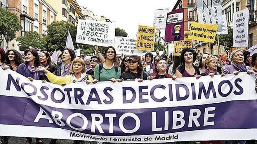 Manifestación en Madrid en favor del aborto.