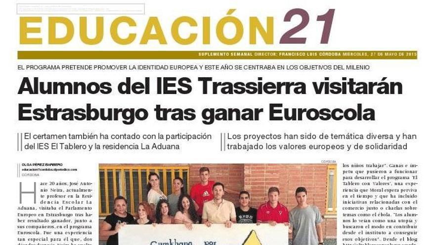 Alumnos del IES Trassierra visitarán Estrasburgo tras ganar Euroscola