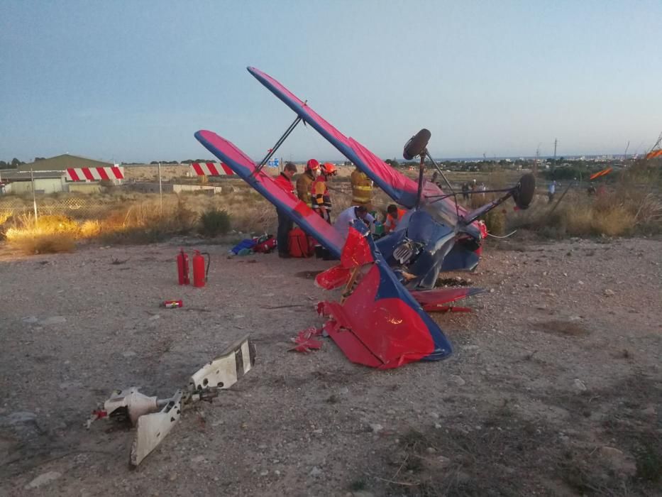 Un ultraligero colisiona contra un helicóptero en el aeródromo de Mutxamel.