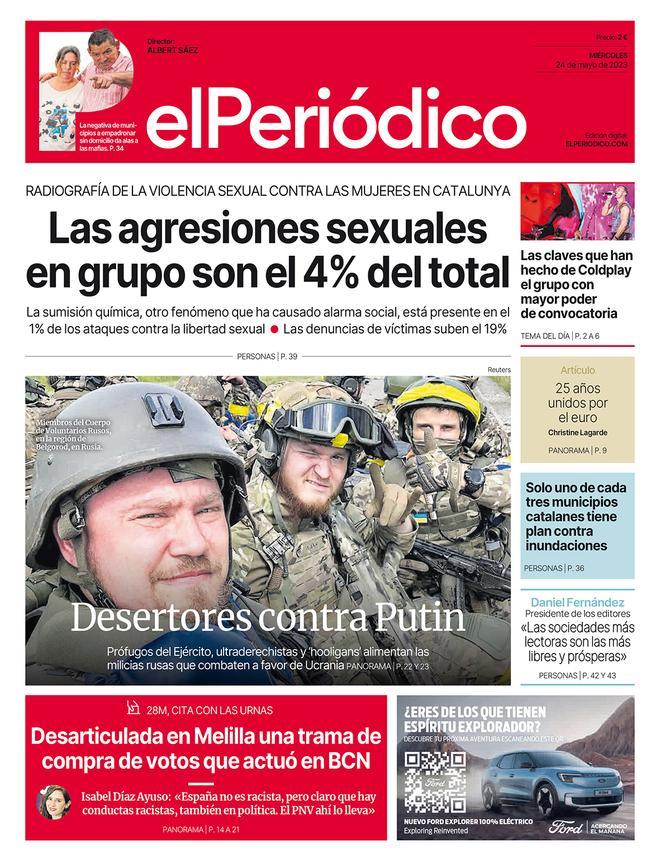 La portada d’EL PERIÓDICO del 24 de maig del 2023