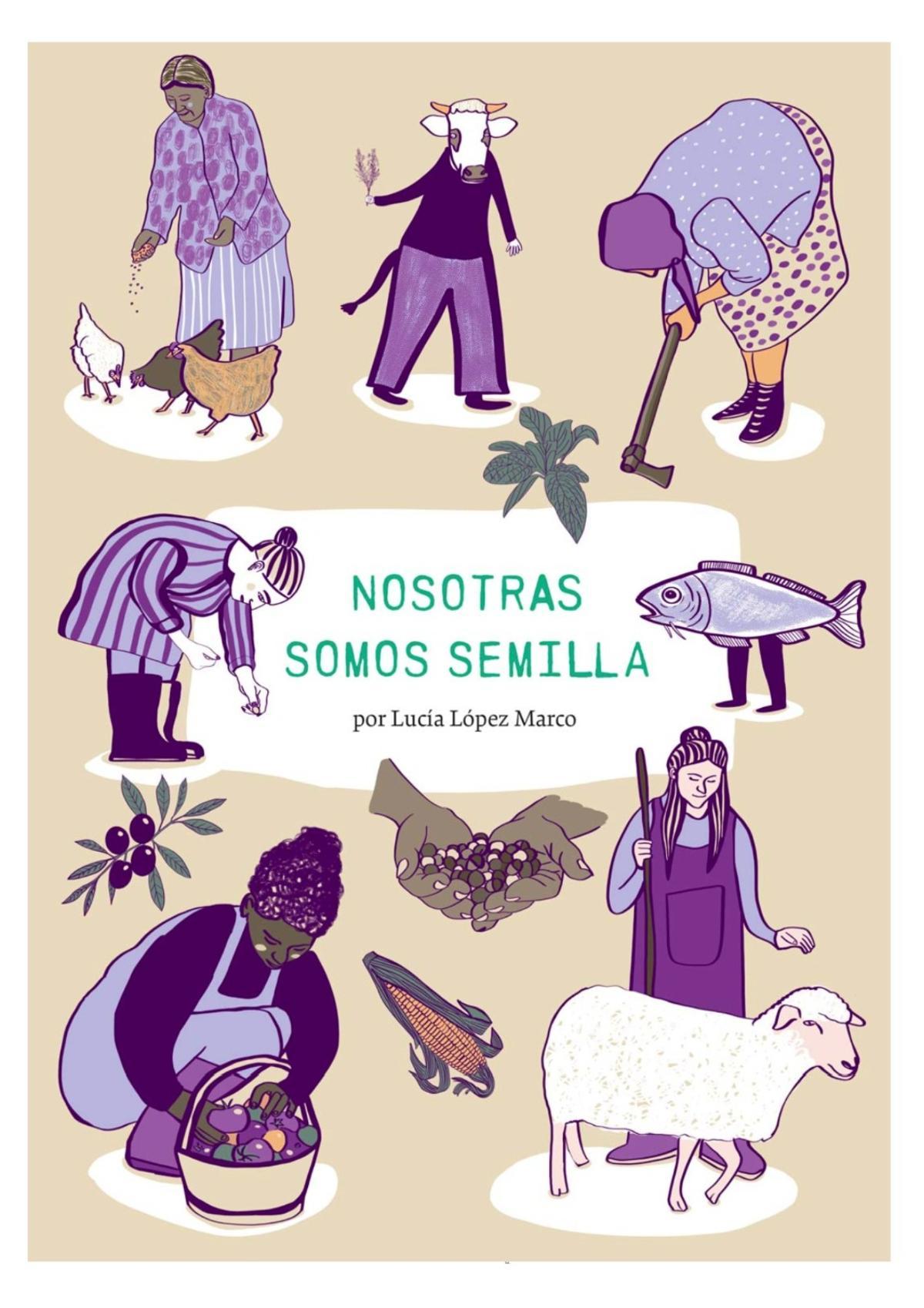 Portada del libro 'Nosotras somos semilla', creada por la artista zaragozana Pilar Serrano.