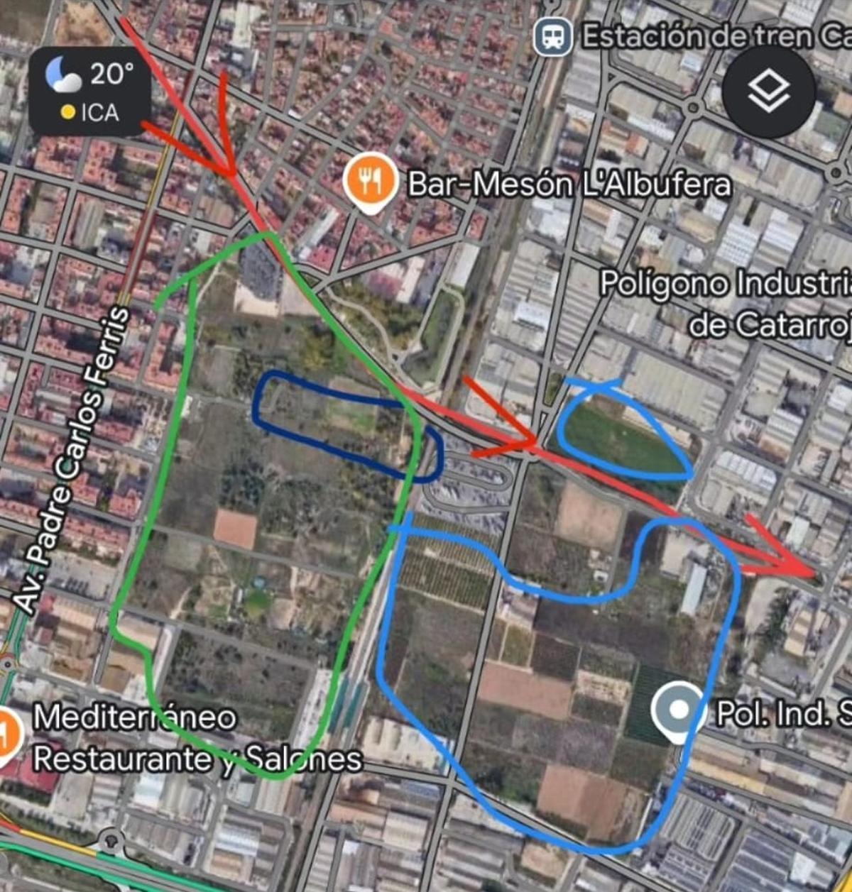 Mapa que pintó Pedro José con la posible localización de su padre.
