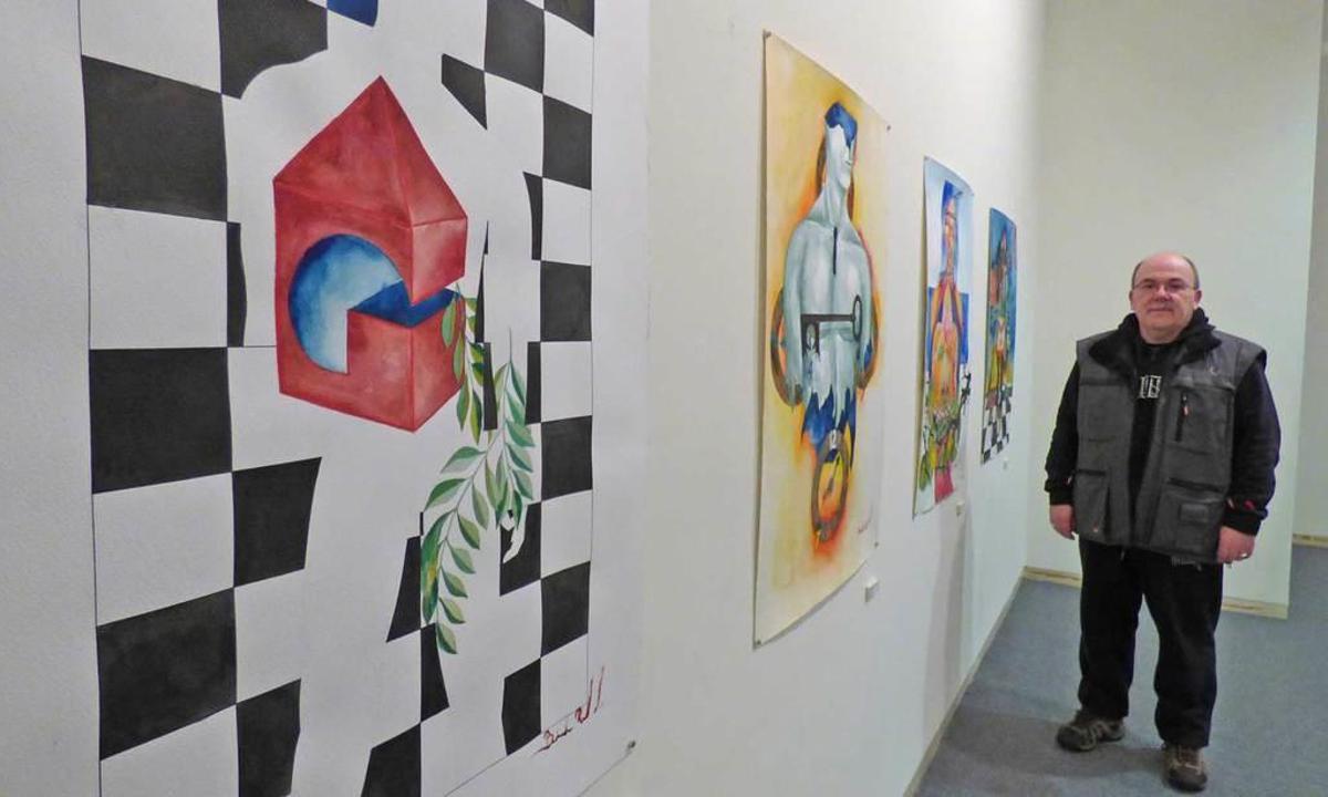 Bernardino Rozada, ayer, en la exposición.