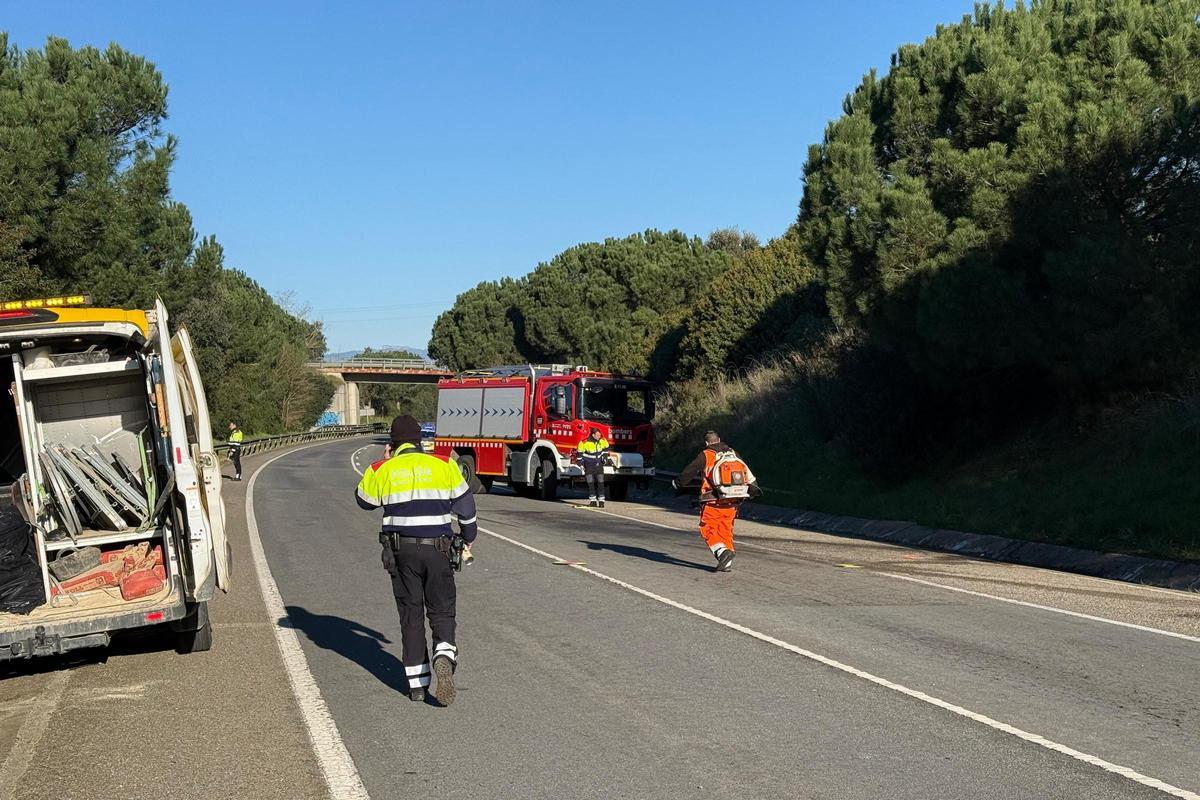 Les imatges de l'accident de Cassà de la Selva