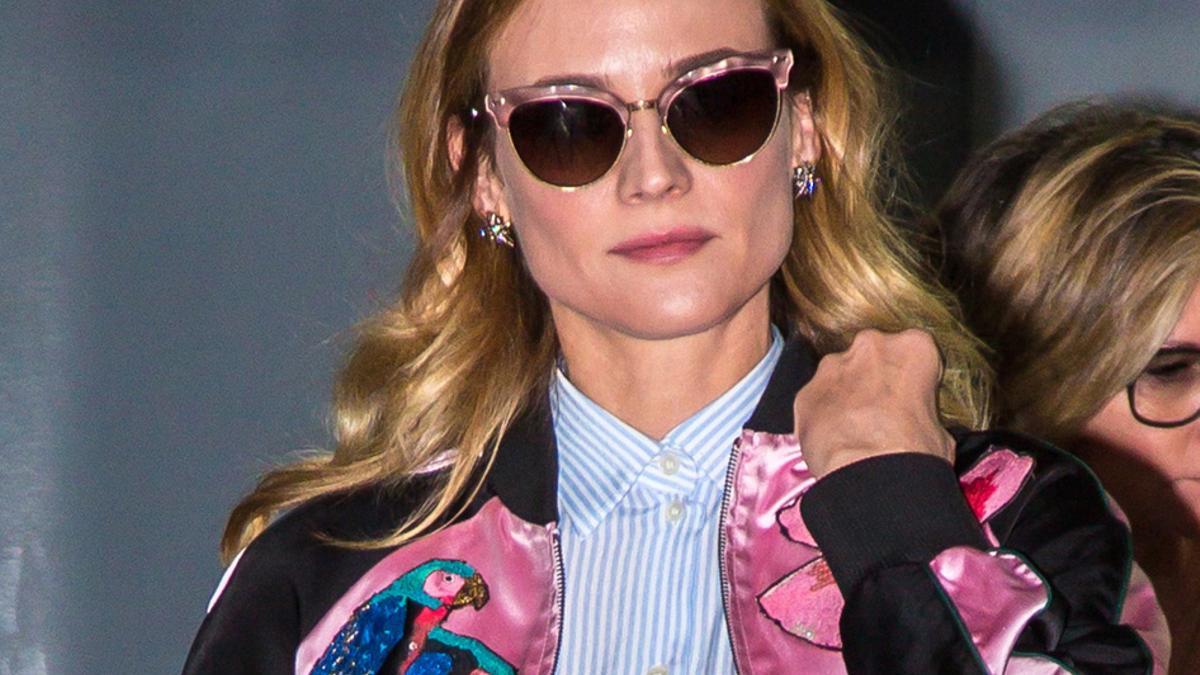 Diane Kruger con bomber y encaje en Nueva York