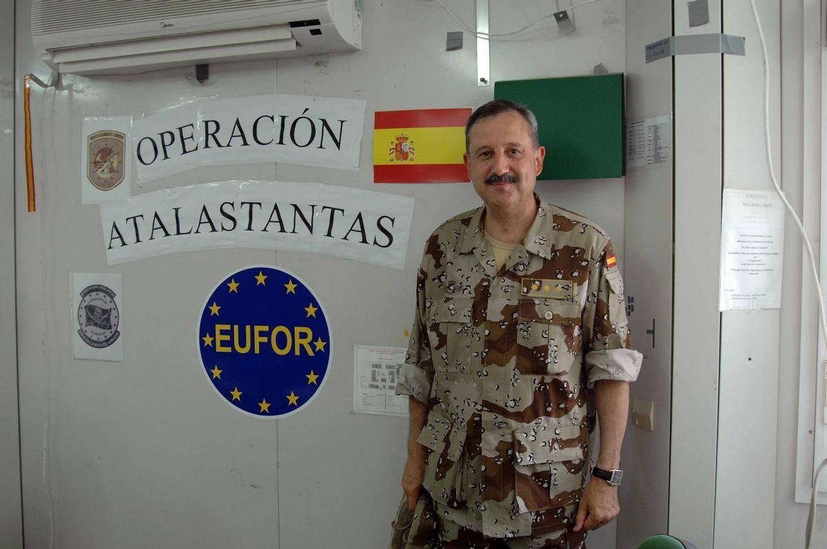 El militar malagueño en 2013, en la Operación Cuerno de África contra los piratas.