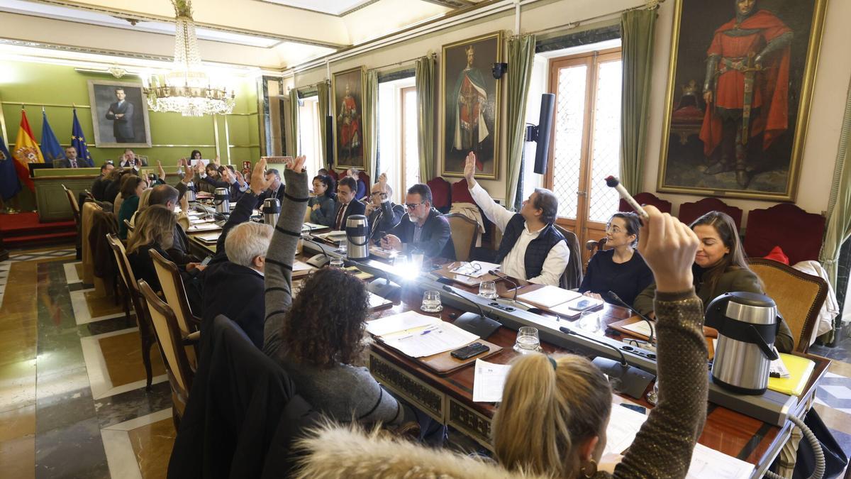 Los concejales de la Corporación durante uno de los plenos.