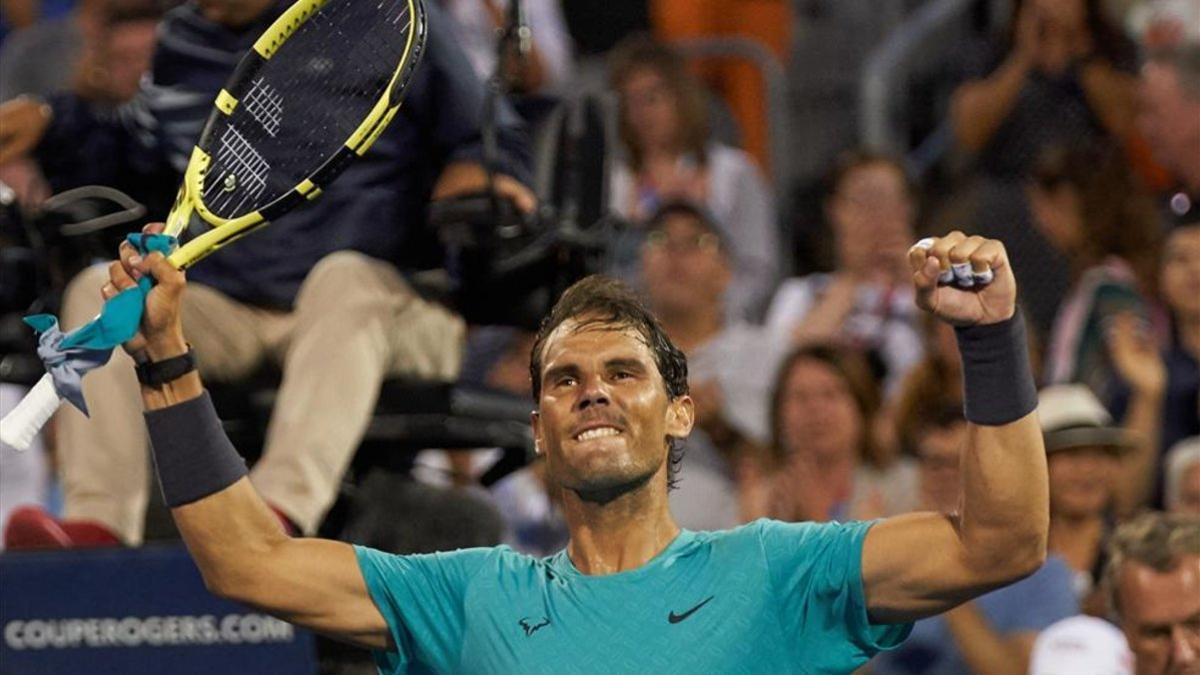 Nadal, celebrando la victoria sobre Pella