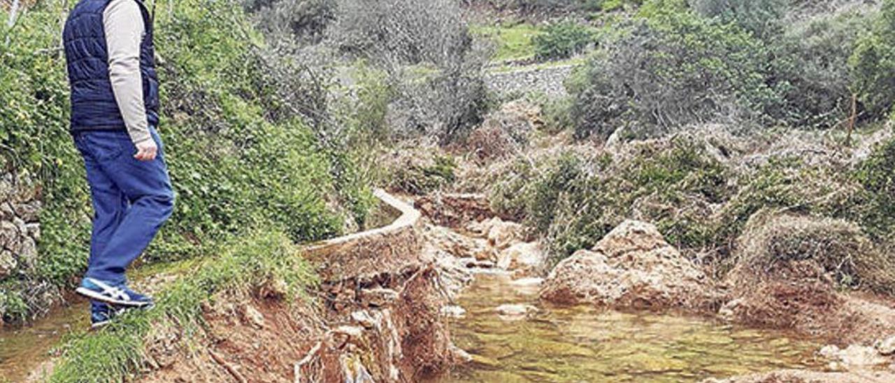 Torrente de Buscastell tras las lluvias de diciembre de 2017.