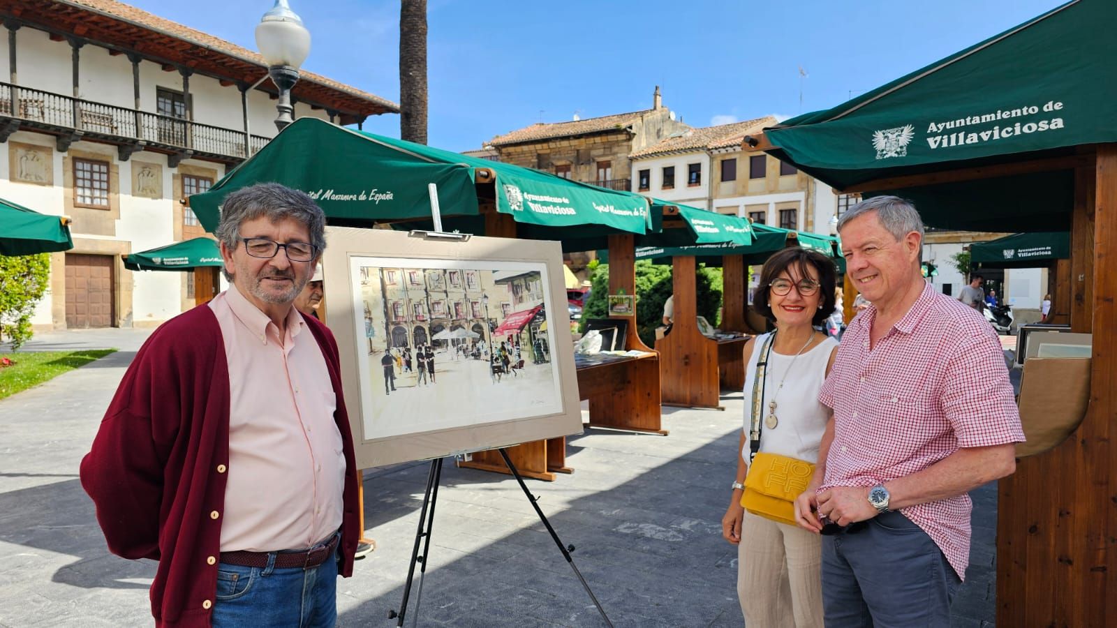 Los acuarelistas de Villaviciosa celebran su quinta feria, con homenaje a Favila