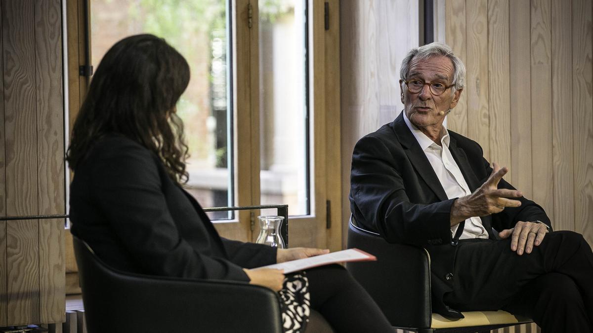 El alcaldable de Junts al Ayuntamiento de Barcelona, Xavier Trias, en un coloquio organizado por EL PERIÓDICO.