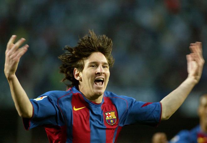 Messi celebrando uno de sus muchos goles en el Camp Nou