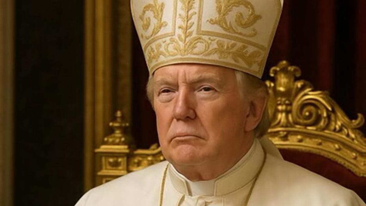 Imatge de Trump vestit de papa feta amb intel·ligència artificial i compartida pel mateix president dels EUA a la seva xarxa social. | TRUTH DONALD TRUMP Imatge de Trump vestit de papa feta amb intel·ligència artificial i compartida pel mateix president dels EUA a la seva xarxa social. | TRUTH DONALD TRUMP