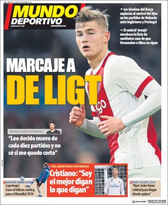 Portadas deportivas del miércoles 21 de marzo