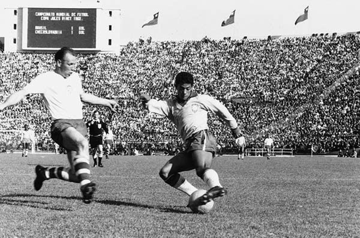 Imagen del Brasil 3-1 Checoslovaquia en la final del Mundial de Chile 1962