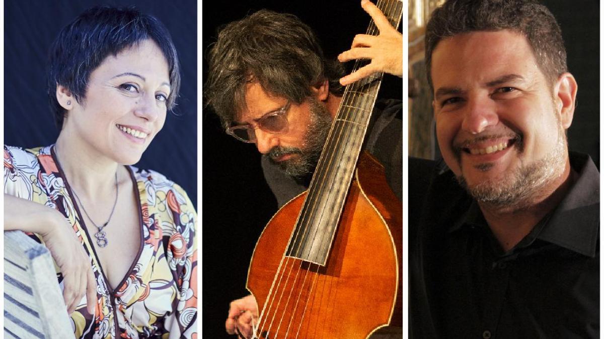 La agrupación Mab Consort, formada por Maria Altadill, Santi Mirón y Simone Gullì.