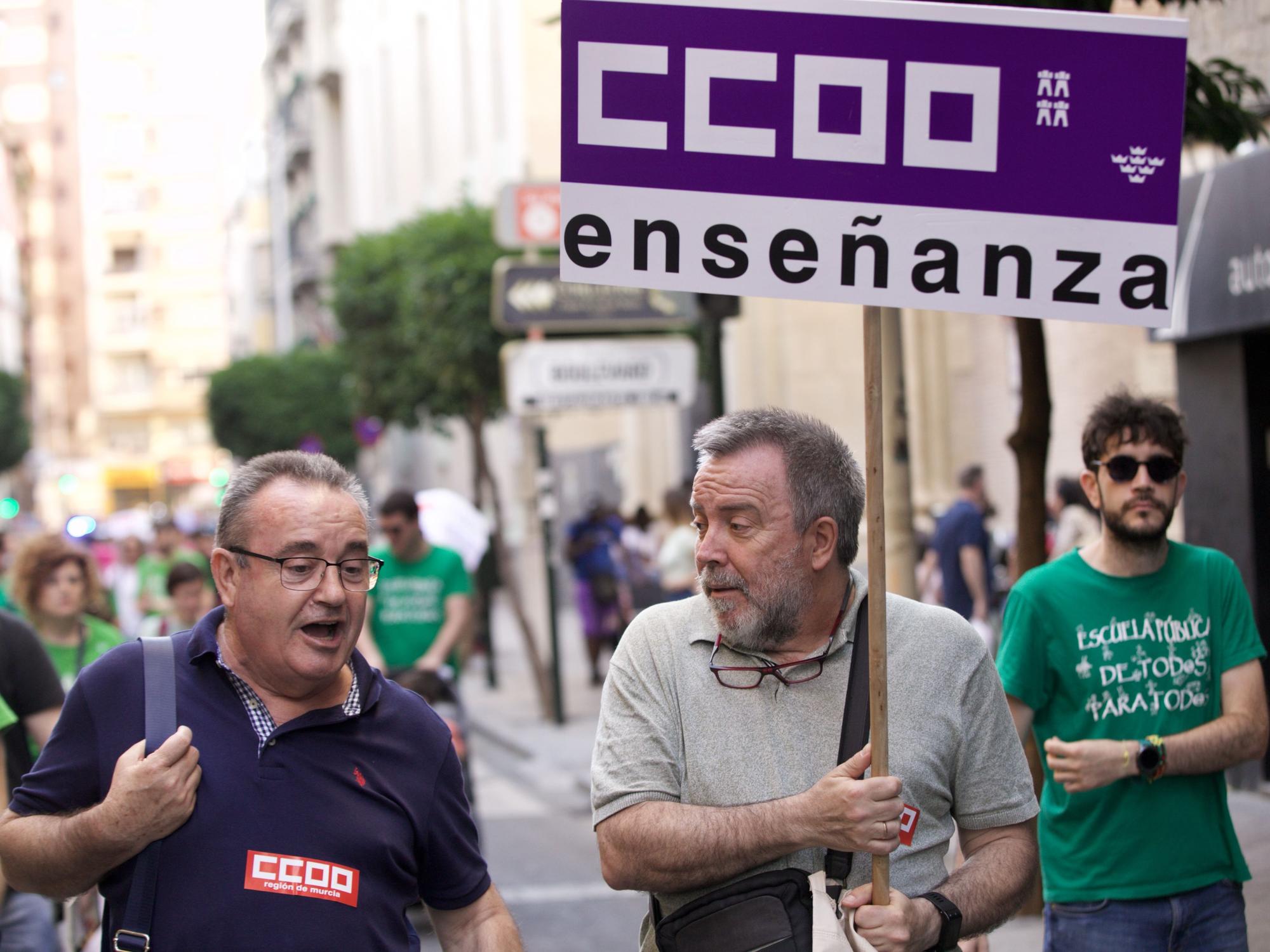 Manifestación en defensa de la educación pública en Murcia