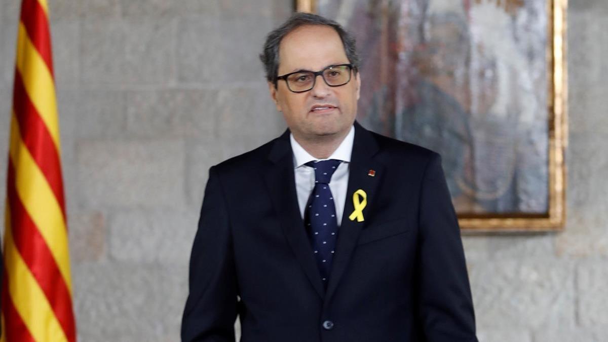 Quim Torra, durante el acto de toma de posesión como 'president'.