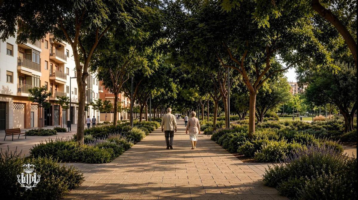 El ajardinamiento se concentrará en los laterales del paseo.