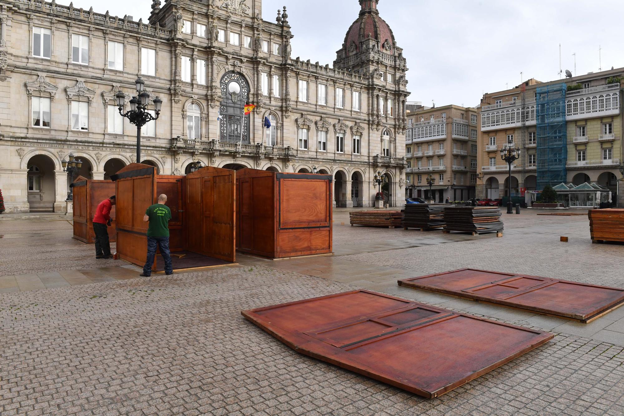 Navidad A Coruña | Comienza el montaje del poblado lapón