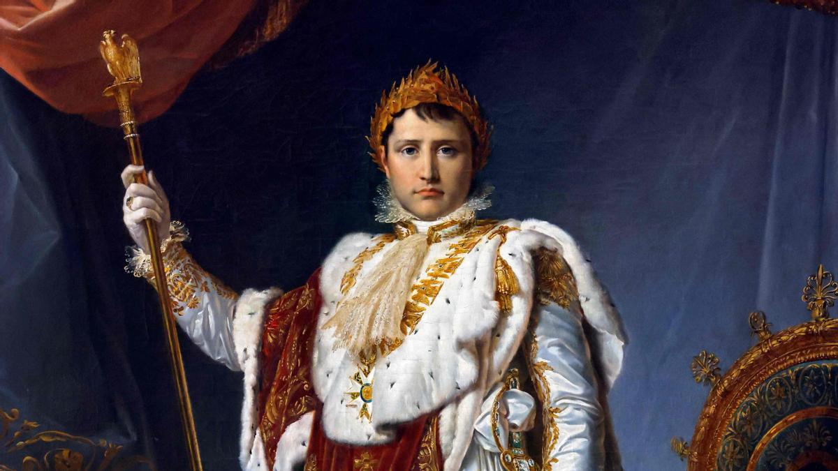 Retrato oficial del emperador Napoleón Bonaparte, pintado por Francois Gerard, que puede verse en el Palacio de Fontainebleau.