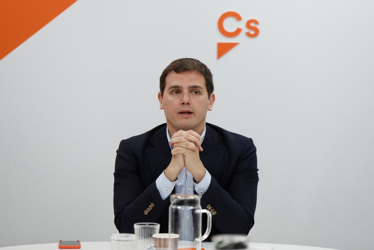 GRAF925  MADRID  ESPANA   07 05 2018 - El lider de Ciudadanos Albert Rivera  durante la reunion del Comite Permanente del partido  esta manana en Madrid  EFE Chema Moya