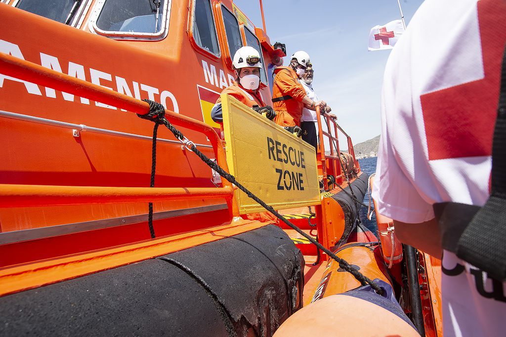 Simulacro rescate Salvamento Marítimo y cruz roja