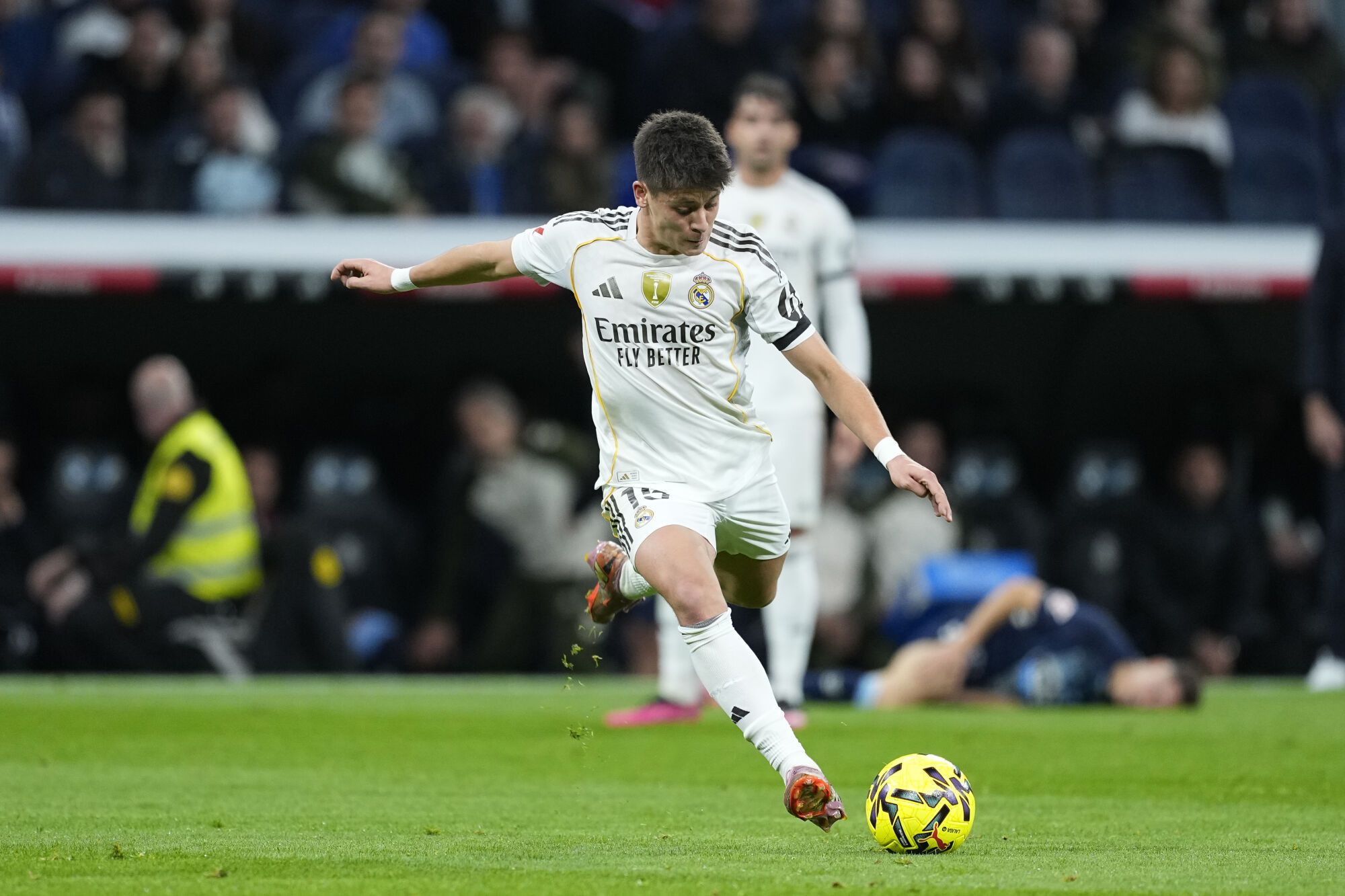 Arda Guler of Real Madrid CF in action during the Spanish League, LaLiga EA Sports, football match played between Real Madrid and RC Celta de Vigo at Bernabeu stadium on December 07, 2025, in Madrid, Spain. AFP7 07/12/2025 ONLY FOR USE IN SPAIN. Oscar J. Barroso / AFP7 / Europa Press;2025;SOCCER;SPORT;ZSOCCER;ZSPORT;Real Madrid v RC Celta de Vigo - LaLiga EA Sports;