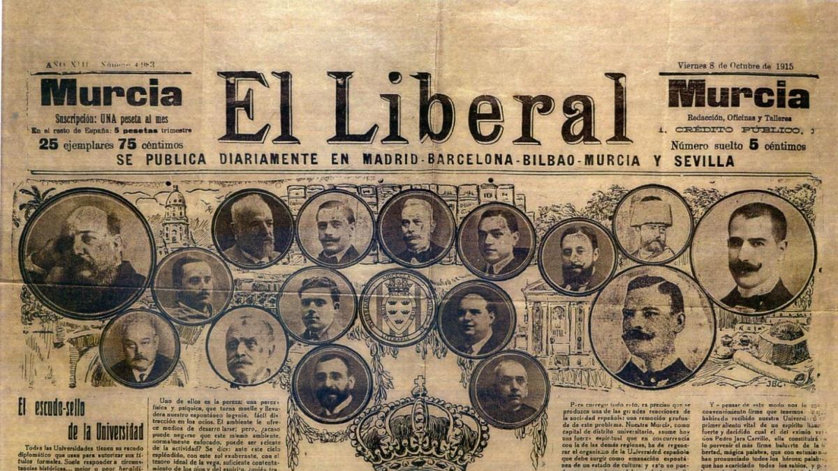 Primera plana de El Liberal del 8 de octubre de 1915.