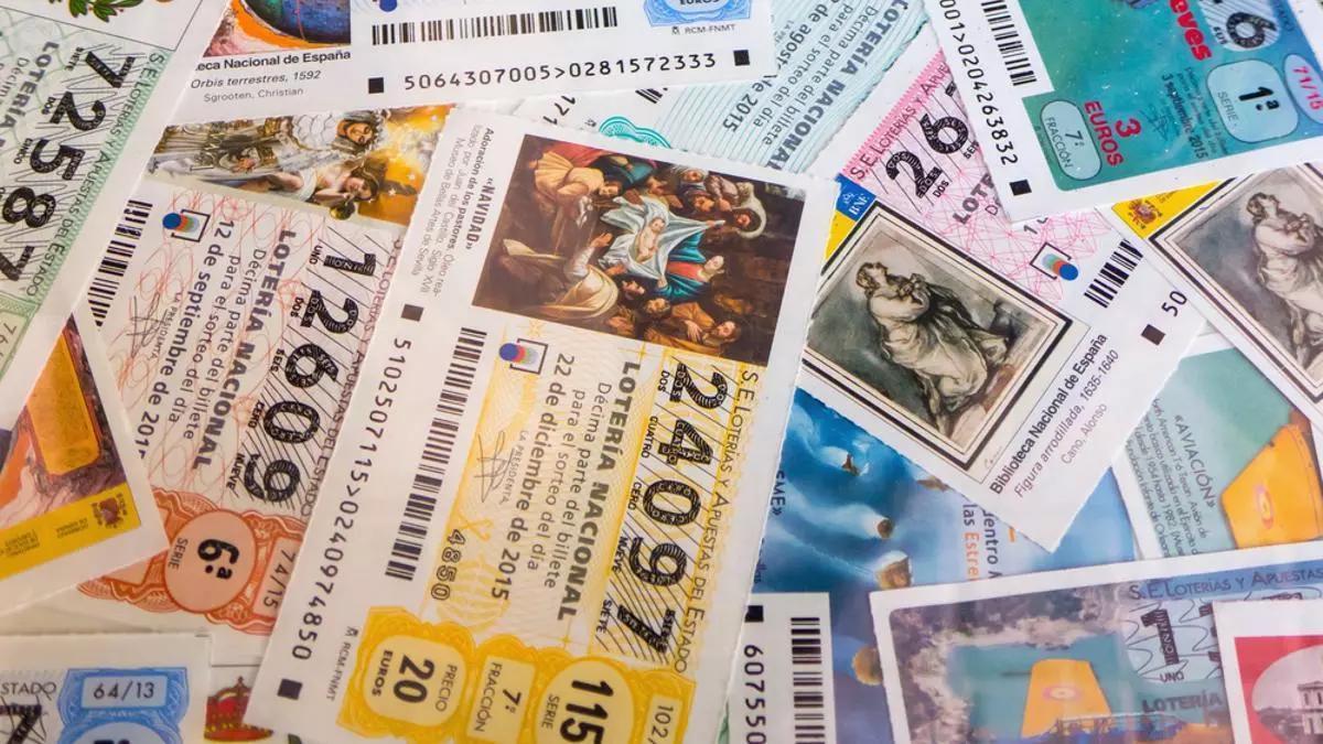 Billetes de la Lotería Nacional.