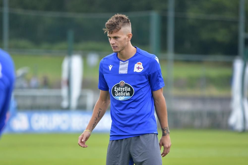 Primer entrenamiento de Longo con el Dépor