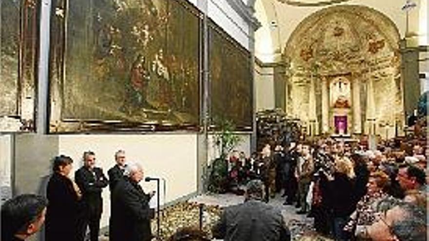 La &quot;Presentació de Jesús al Temple&quot; restaurada i al seu emplaçament.