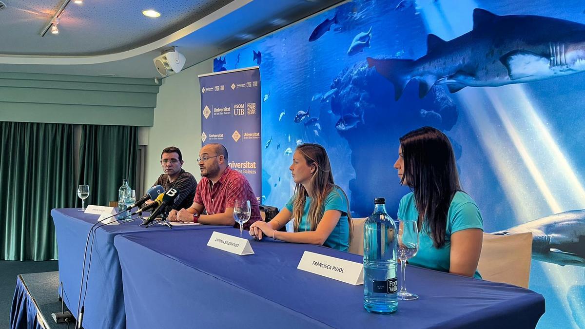 Samuel Pinya, Antoni Sureda, Antònia Solomando y Francisca Pujol presentan el estudio.