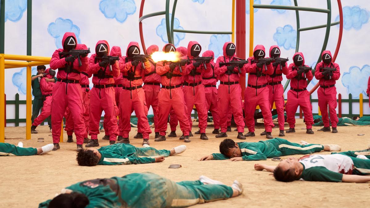 Una de las escenas violentas de la serie más vista en la historia de Netflix, &#039;El juego del calamar&#039;.
