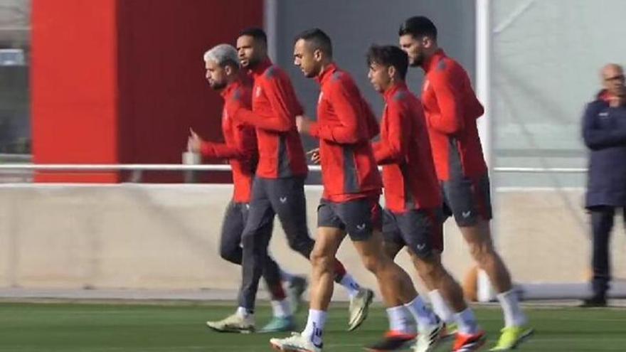 Una imagen del entrenamiento del Sevilla
