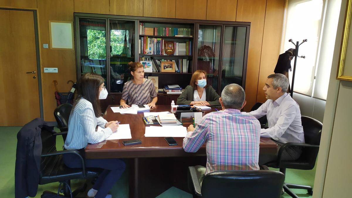 La delegada con técnicos y jefes de servicio de la Junta tratando temas del incendio de la Culebra