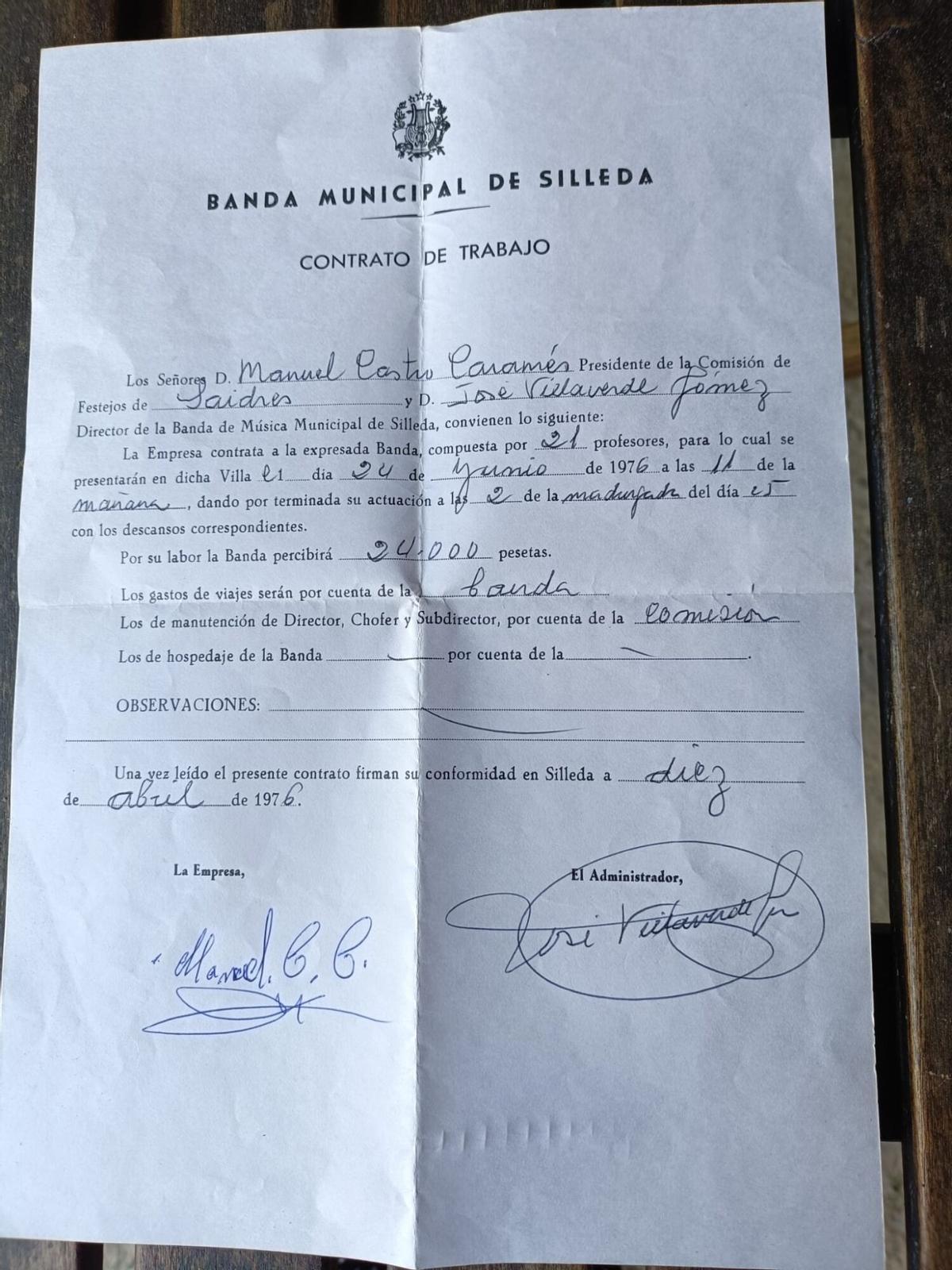 Detalle del histórico contrato.