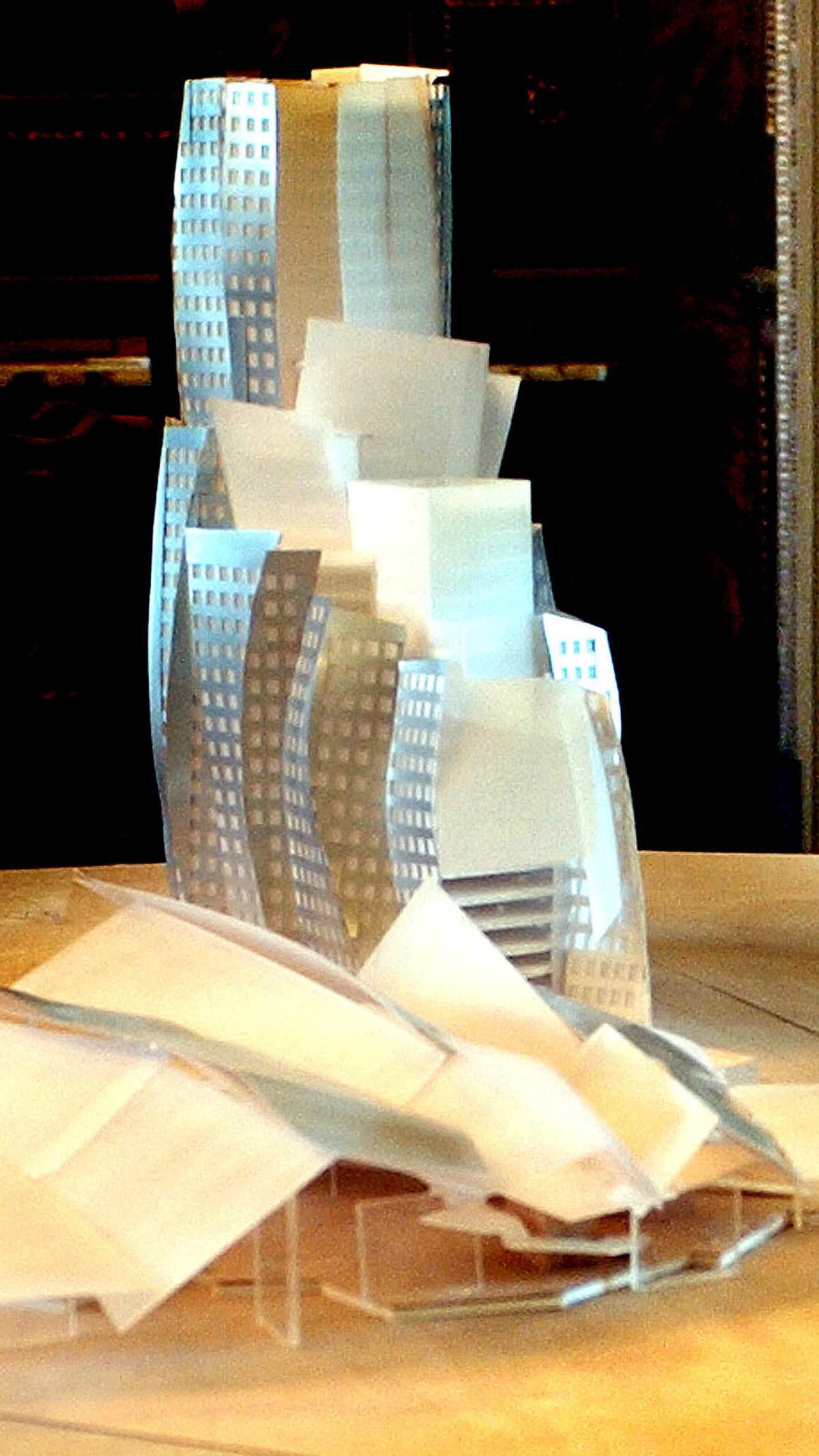 Maqueta de la futura estación del AVE de Sant Andreu - Sagrera, del arquitecto Frank Gehry