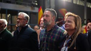 El líder de Vox, Santiago Abascal, junto al candidato de la formación a la Presidencia de la Junta, Carlos Pollán