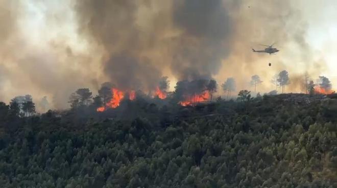 Evacúan a 800 personas de dos municipios de Cáceres por un incendio forestal: "Las llamas ya están aquí"